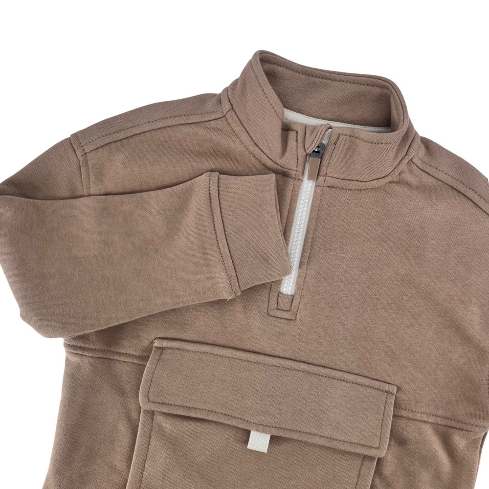 Fleece Quarter Zip Pullover Kids 5T Metro Camel Cargo Pocket Cozy Wonder‎ Nation